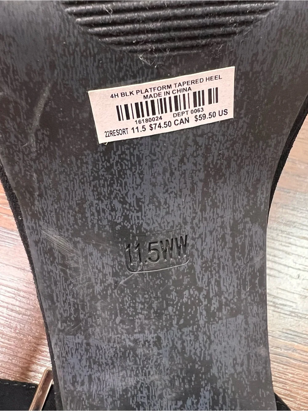 Torrid 4” Platform Tapered Heel in Black Faux Suede with Ankle Strap size 11.5WW